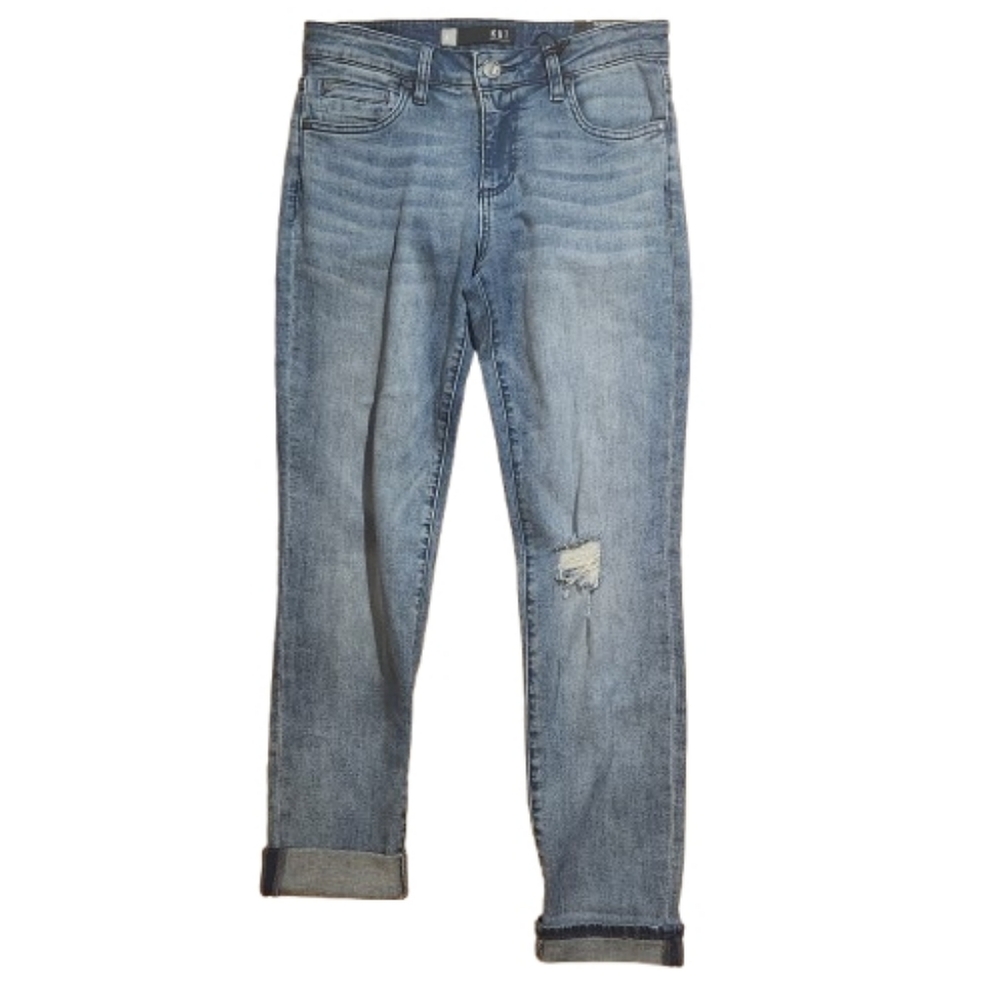 Kut from the Kloth Light Blue Cropped Distressed Jeans Size 2